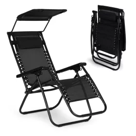 Składany leżak z marką czarny