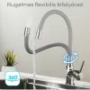 Bateria zlewozmywakowa stojąca Corin z elastyczną wylewką, szara