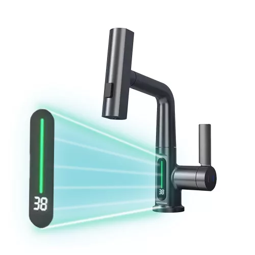 Wielofunkcyjna bateria zlewozmywakowa Mara z cyfrowym wyświetlaczem