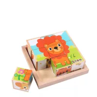 Drewniane puzzle, układanka